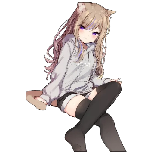 Стикерпак Catgirls in hoodies для Telegram