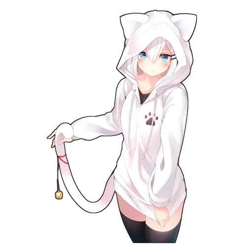 😒 Стикер «Catgirls in hoodies» для Telegram