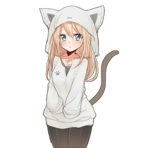 🥺 Стикер «Catgirls in hoodies» для Telegram