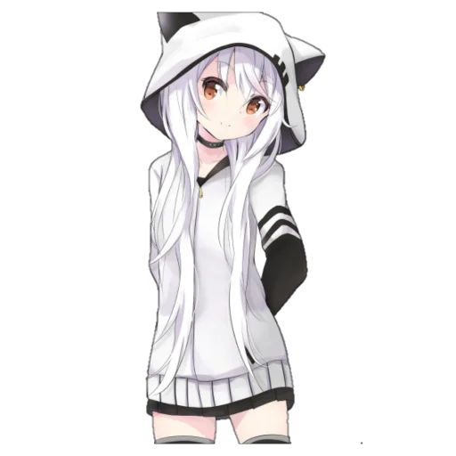 😋 Стикер «Catgirls in hoodies» для Telegram