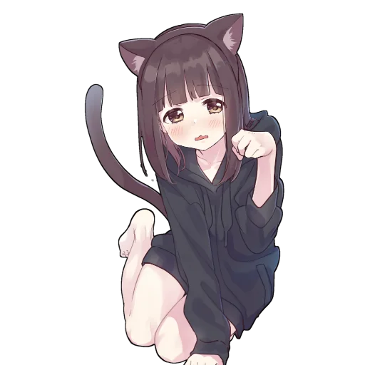 😪 Стикер «Catgirls in hoodies» для Telegram