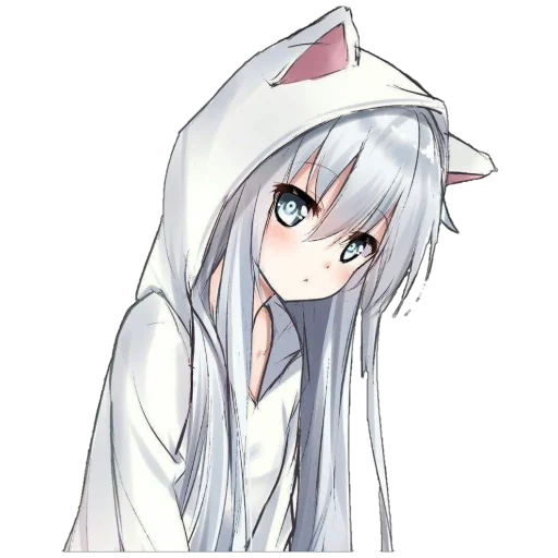 😒 Стикер «Catgirls in hoodies» для Telegram