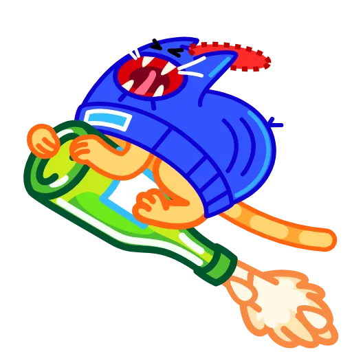 🍾 Стикер «A Cat in a Hat» для Telegram