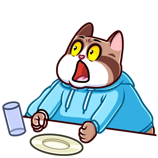 🍽 Стикер «Котэус без текста» для Telegram
