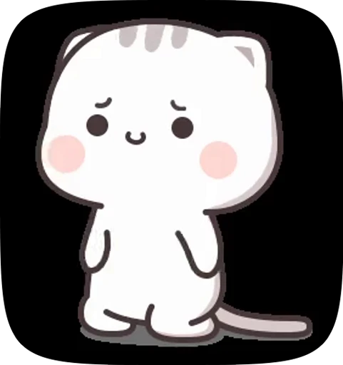 😔 Стикер «cute cat mochi» для Telegram