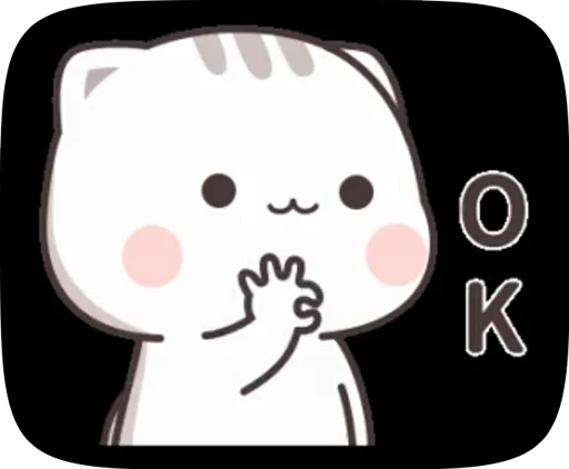 👌 Стикер «cute cat mochi» для Telegram