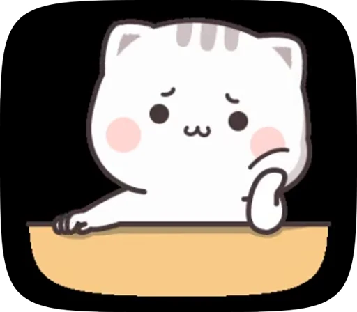 😔 Стикер «cute cat mochi» для Telegram