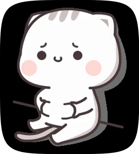 😔 Стикер «cute cat mochi» для Telegram