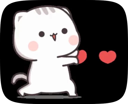 ❤️ Стикер «cute cat mochi» для Telegram