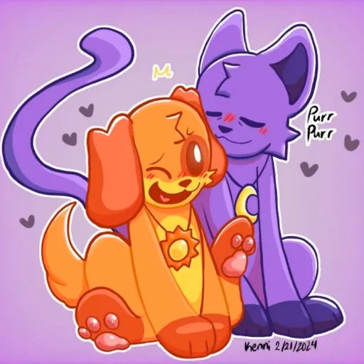 ❤️ Стикер «DOGDAY and CATNAP» для Telegram
