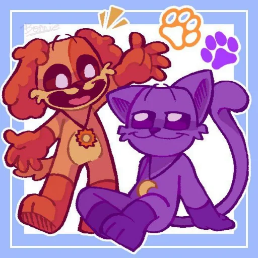 ❤️ Стикер «DOGDAY and CATNAP» для Telegram