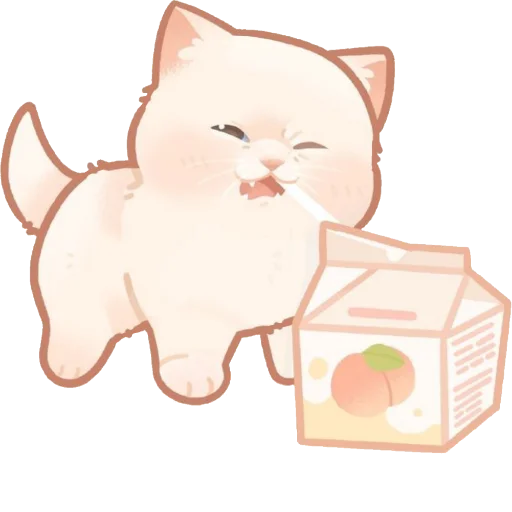🥛 Стикер «Милые котики» для Telegram