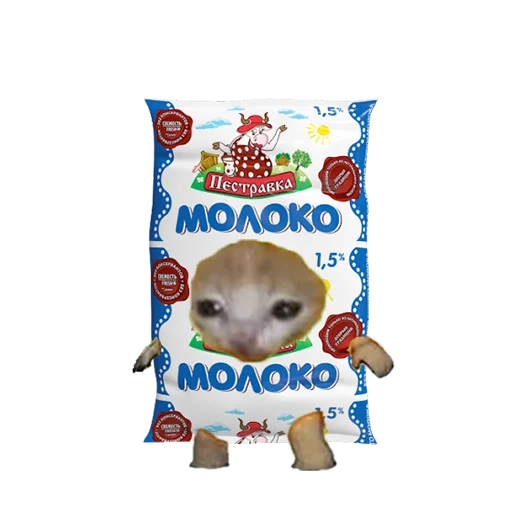 🥛 Стикер «котики напитки» для Telegram