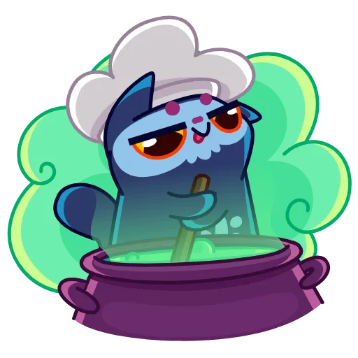 👨‍🍳 Стикер «Skull Cat» для Telegram
