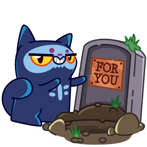 😠 Стикер «Skull Cat» для Telegram