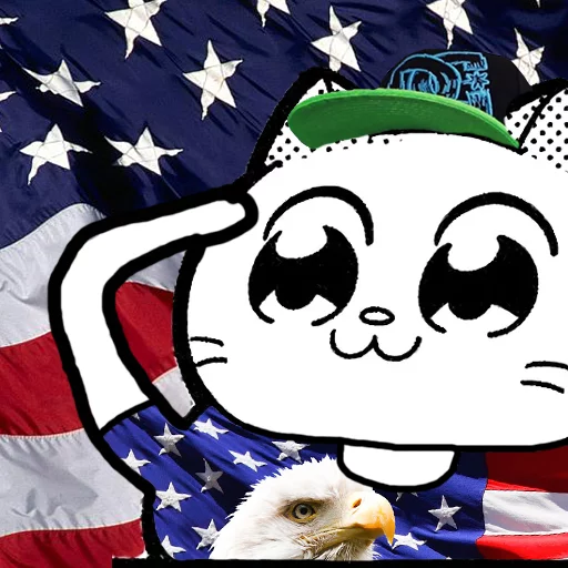🇺🇸 Стикер «Catting cat» для Telegram