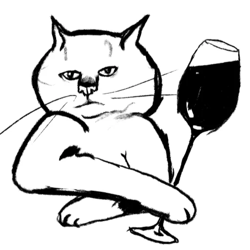 🍷 Стикер «Кошачий вайб» для Telegram