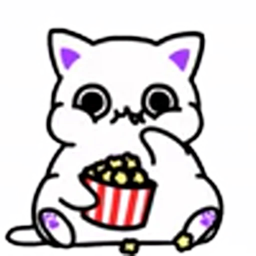 🍿 Эмодзи «Cat White Emoji» для Telegram