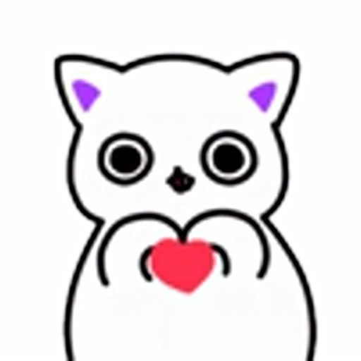 ❤️ Эмодзи «Cat White Emoji» для Telegram