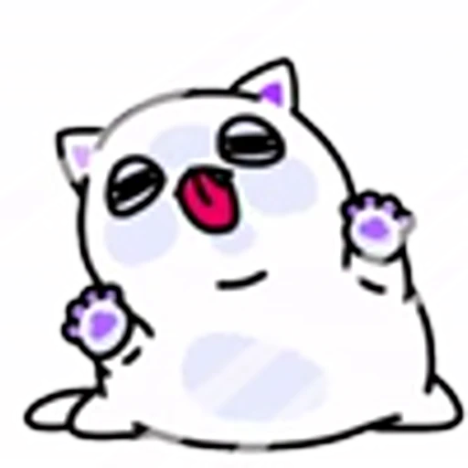 👅 Эмодзи «Cat White Emoji» для Telegram