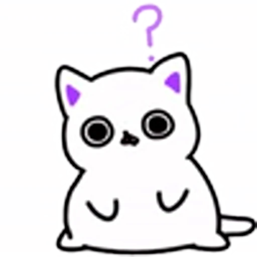 ❔ Эмодзи «Cat White Emoji» для Telegram
