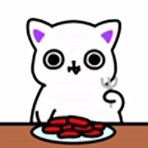 🍴 Эмодзи «Cat White Emoji» для Telegram