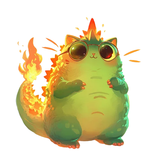 🦖 Стикер «Котзилла» для Telegram