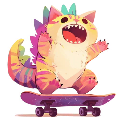 🦖 Стикер «Котзилла» для Telegram