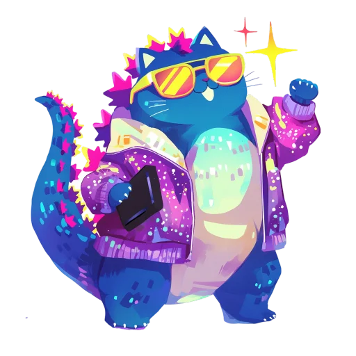 🦖 Стикер «Котзилла» для Telegram
