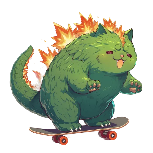 🦖 Стикер «Котзилла» для Telegram
