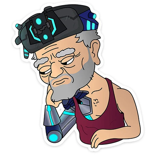 ☹ Стикер «Осторожно, киберземляне&;» для Telegram