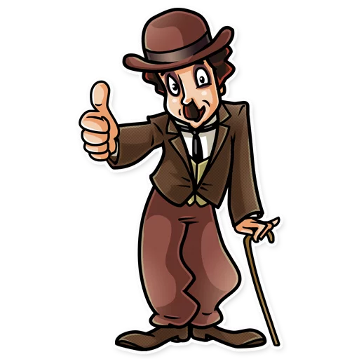 👍 Стикер «Charlie Chaplin» для Telegram