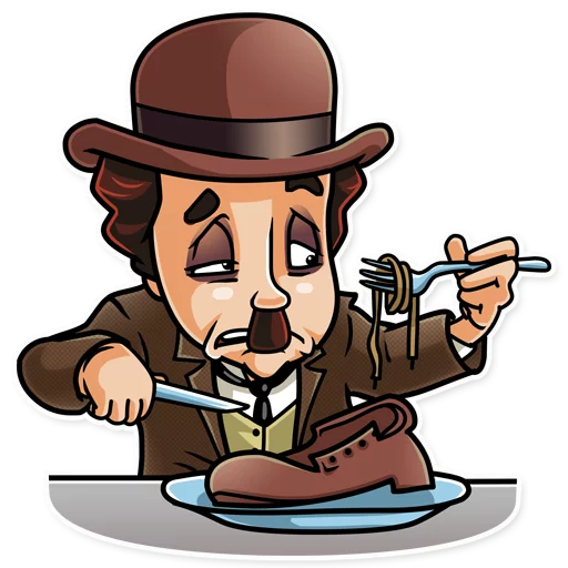 👞 Стикер «Charlie Chaplin» для Telegram