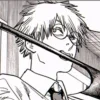 Стикер 35 Chainsaw man - ч/б эмоджи Человек Бензопила