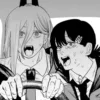 Стикер 33 Chainsaw man - ч/б эмоджи Человек Бензопила