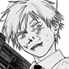 Стикер 24 Chainsaw man - ч/б эмоджи Человек Бензопила