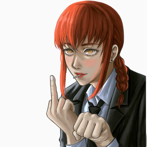 🖕 Стикер «𝗖𝗵𝗮𝗶𝗻𝘀𝗮𝘄 𝗺𝗮𝗻 𝟭» для Telegram