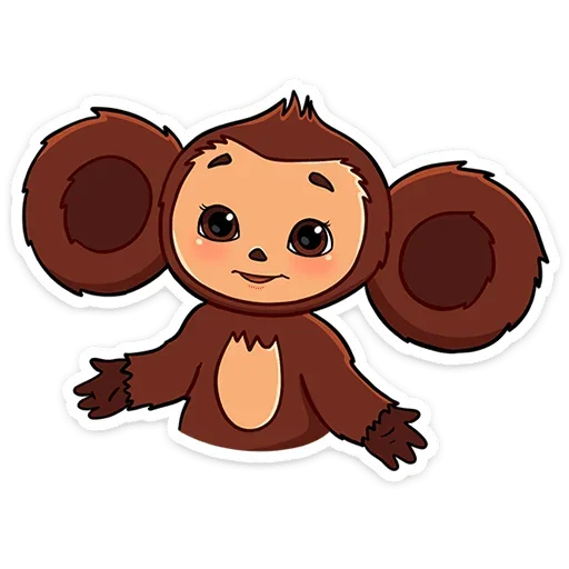 🤷‍♀ Стикер «Чебурашка в кино» для Telegram