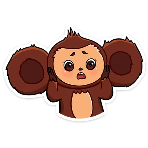 😱 Стикер «Чебурашка в кино» для Telegram