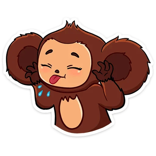 😛 Стикер «Чебурашка в кино» для Telegram