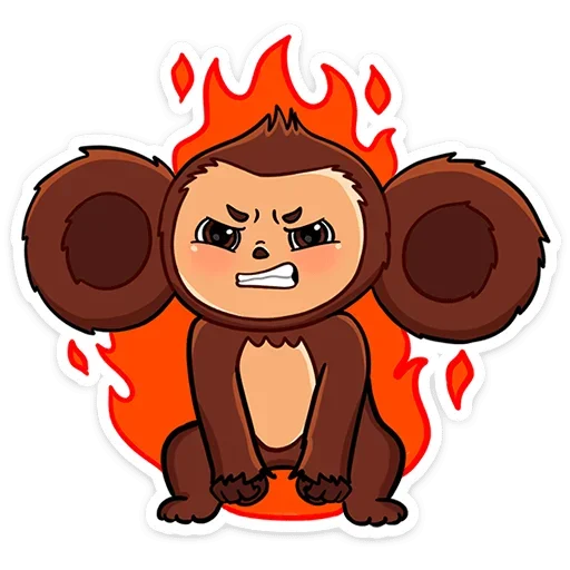 🔥 Стикер «Чебурашка в кино» для Telegram