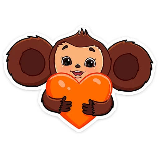 ❤ Стикер «Чебурашка в кино» для Telegram