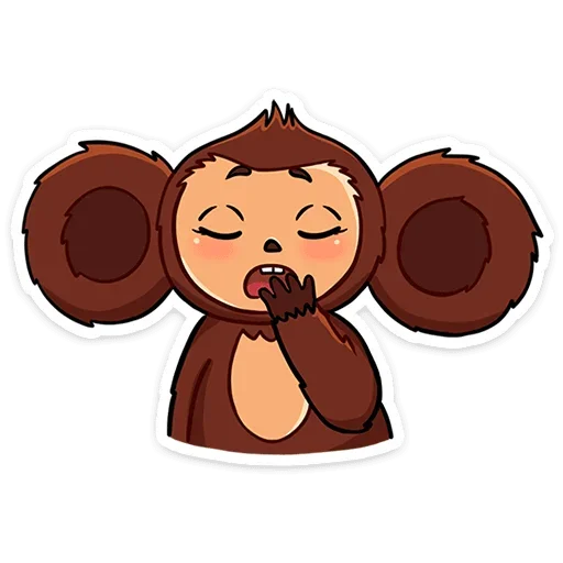 🥱 Стикер «Чебурашка в кино» для Telegram