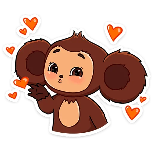 😘 Стикер «Чебурашка в кино» для Telegram