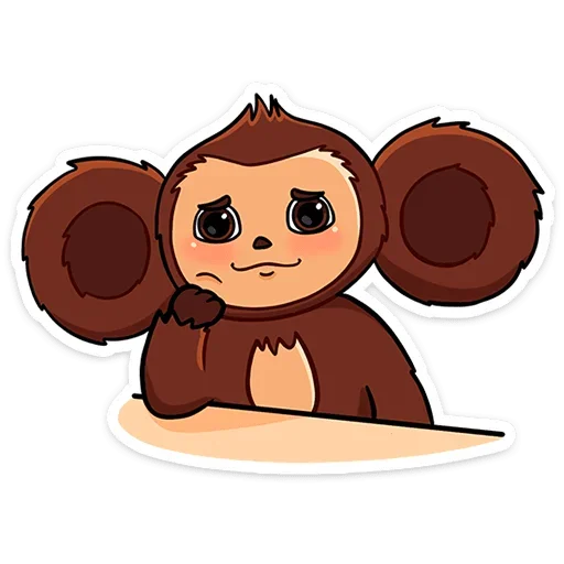 ☺ Стикер «Чебурашка в кино» для Telegram