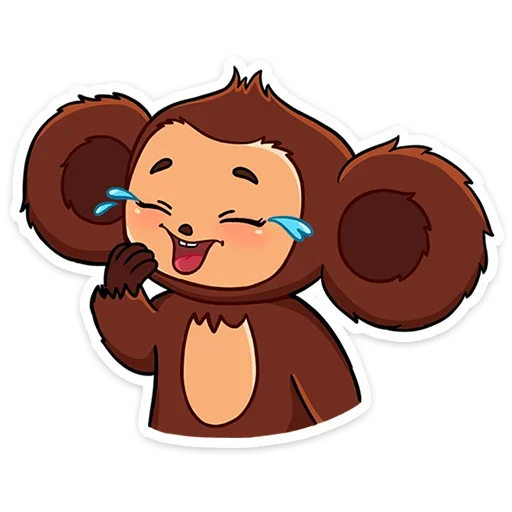 😭 Стикер «Чебурашка в кино» для Telegram
