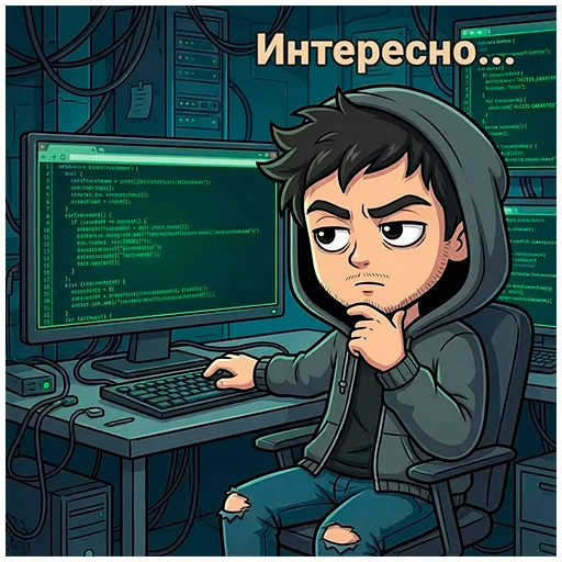 🧐 Стикер «Чед Кодер ⊳» для Telegram