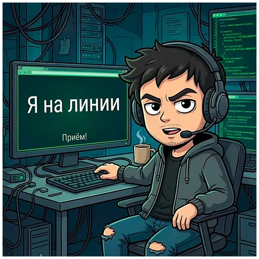 ☺️ Стикер «Чед Кодер ⊳» для Telegram