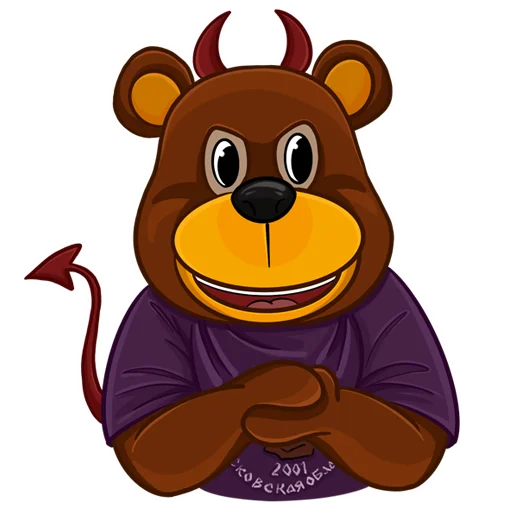 😈 Стикер «Чеховский Мишка» для Telegram