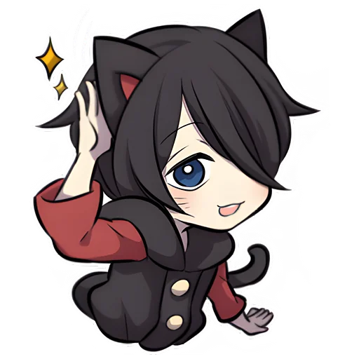 😏 Стикер «Черный котенок 2» для Telegram